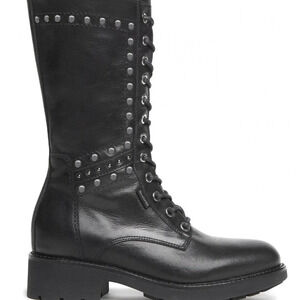 Nero Giardini Studded Combat Boot in Black. Sz: EU38/ US 8